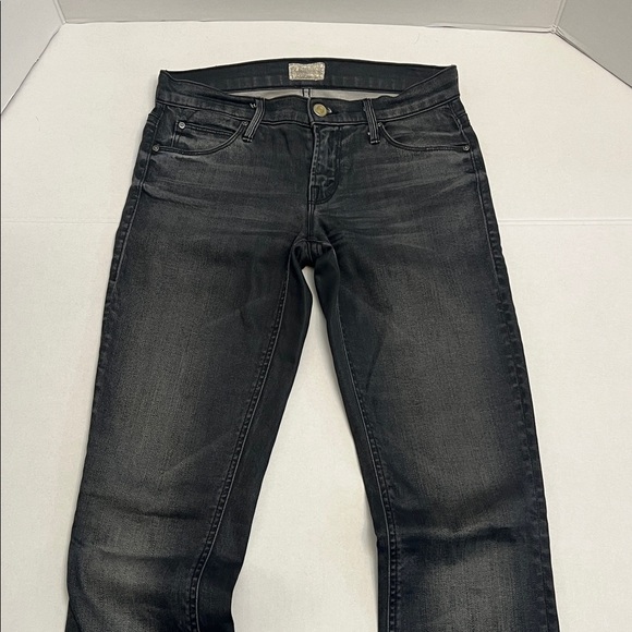 MOTHER THE RUNAWAY IN LIES & SHADOWS LOW RISE BLACK WASH FLARE DENIM SIZE 25 - Picture 4 of 16